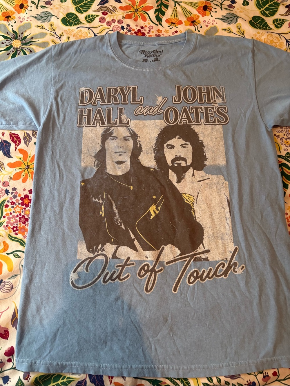 Daryl Hall and John Oates Recycled Karma baby blue tee NWOT size S